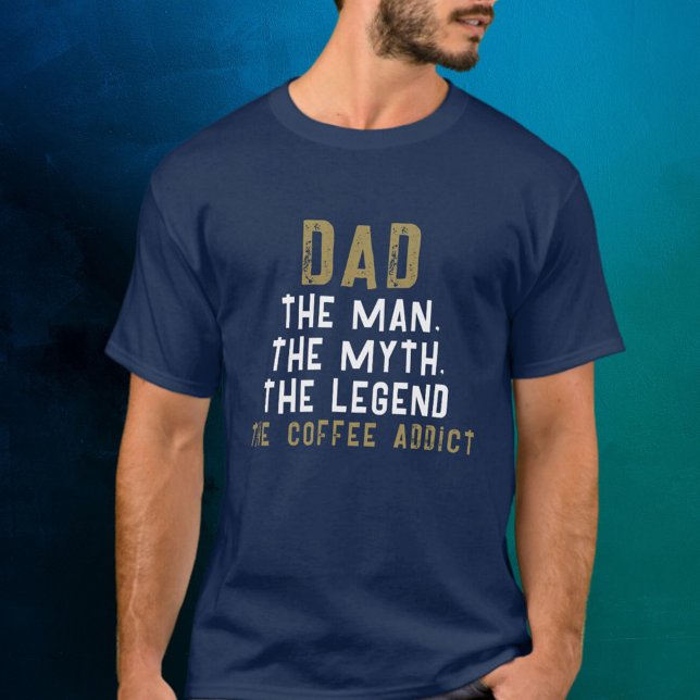 Camiseta Pai Mito Legenda Café Viciado Engraçado (Criador carregado)