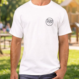 Camiseta Pai Moderno Estabelecido Nomes Simples dos Filhos