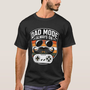 Camiseta Pai Modo Sempre Ativo Retro Gamer Dad