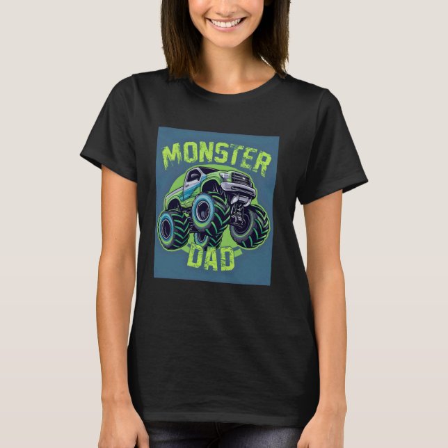 Camiseta Pai Monster Truck - diversão em união familiar (Frente)