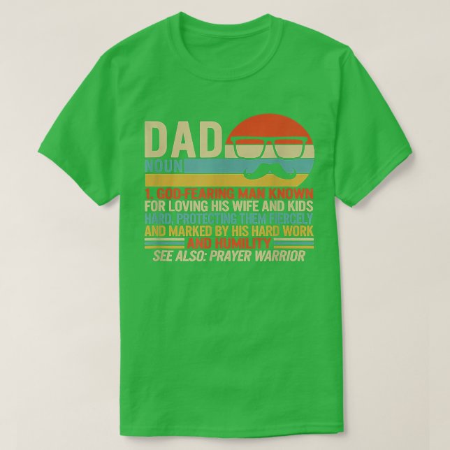Camiseta Pai Mustache Dia de os pais Oração Cristã Pai (Frente do Design)
