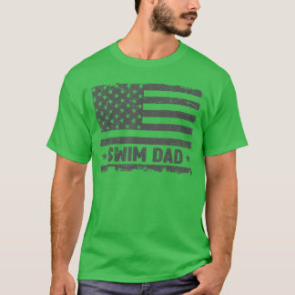 Camiseta Pai Nadador Vintage América Bandeira dos EUA Patri