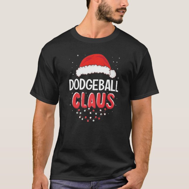 Camiseta Pai Natal de Dodgeball Fato de Natal Combinado P (Frente)