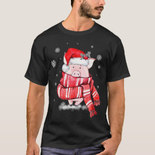Camiseta Pai Natal Porco Amantes de Fazenda de Animais Nata