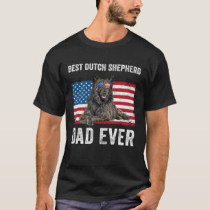 Camiseta Pai neerlandês Shepherd American Flag Dono Padre