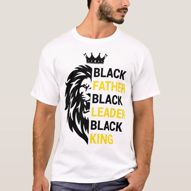 Camiseta Pai negro líder negro rei negro (Frente)