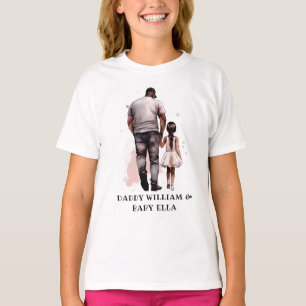 Camiseta Pai Negro Personalizado e Filha