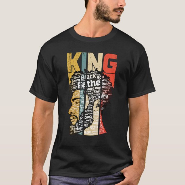 Camiseta Pai Negro Rei Africano Pai Americano Da do Pai (Frente)