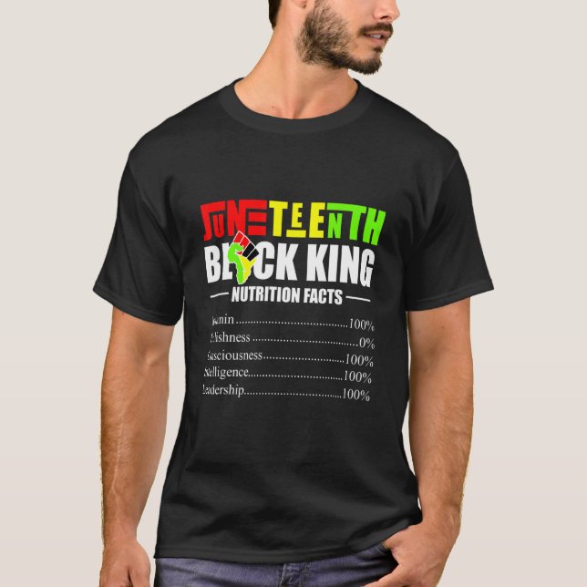 Camiseta Pai Negro Rei Nutricional Fatos Negros (Frente)