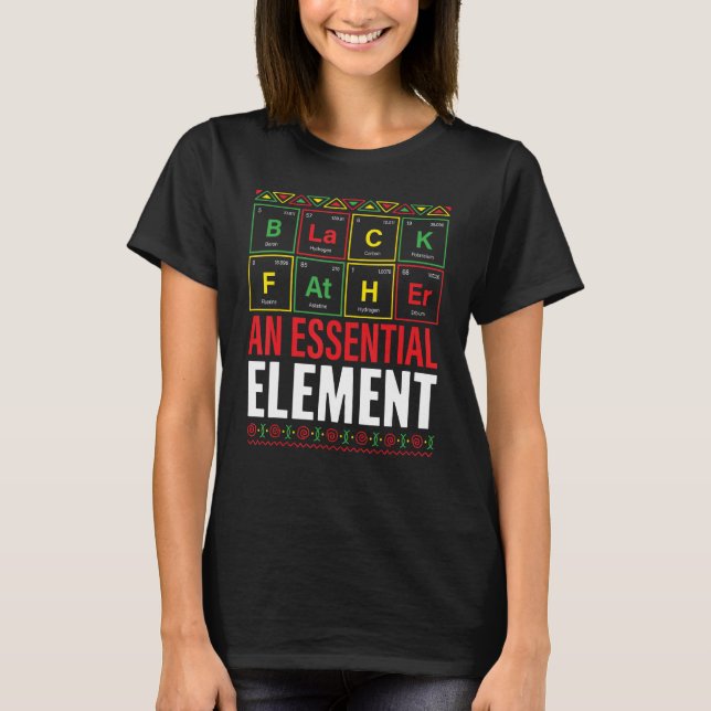 Camiseta Pai Negro Um Elemento Essencial O Dia do Pai Che (Frente)