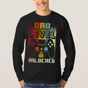 Camiseta Pai Nível do Novo papai Desbloqueado Anunciante de