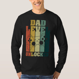 Camiseta Pai Nível do Novo papai Desbloqueado Anunciante de