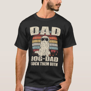 Camiseta Pai Novato E Pai De Cachorro Eu Agito Ambos Vinta