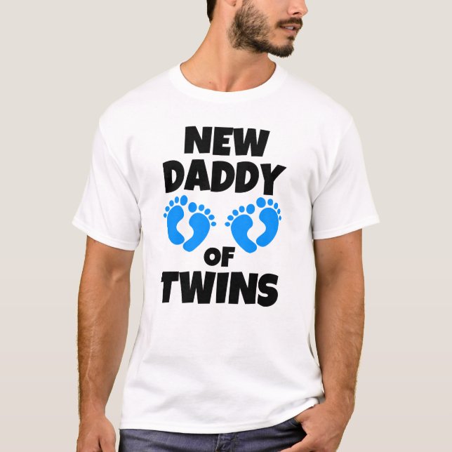 Camiseta Pai novo dos filhos gêmeos dos meninos engraçados (Frente)
