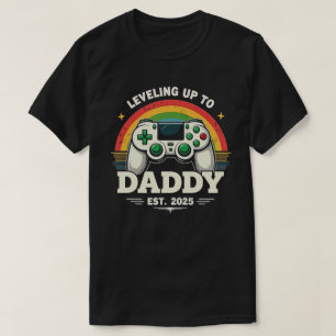 Camiseta Pai Novo Engraçado Subindo de Nível para Papai Est