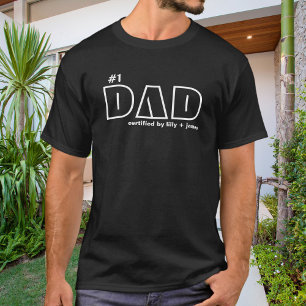 Camiseta Pai Número 1 Certificado Tipografia Negrito