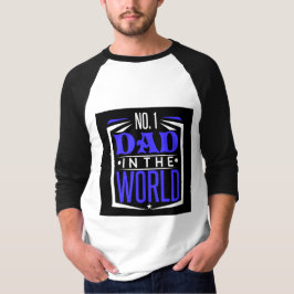 Camiseta Pai Número 1 no Mundo Azul Preto Dia dos Pais