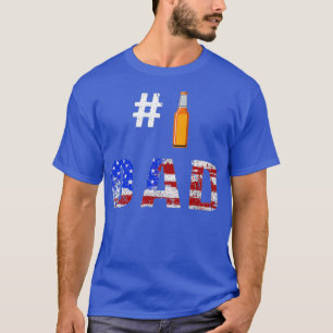Camiseta Pai Número Um Dia de os pais Bandeira Americana