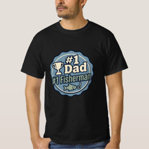 Camiseta Pai Número Um Pescadores Dia dos Pais Aniversário