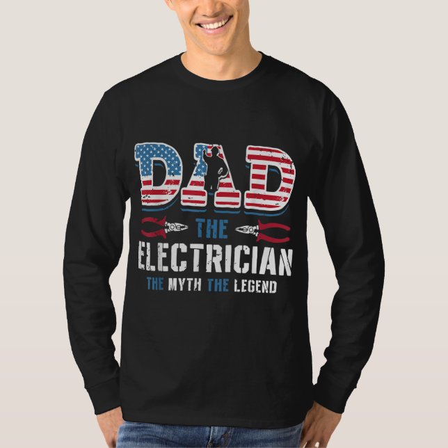 Camiseta Pai O eletricista O Mito A Lenda D do Pai (Frente)