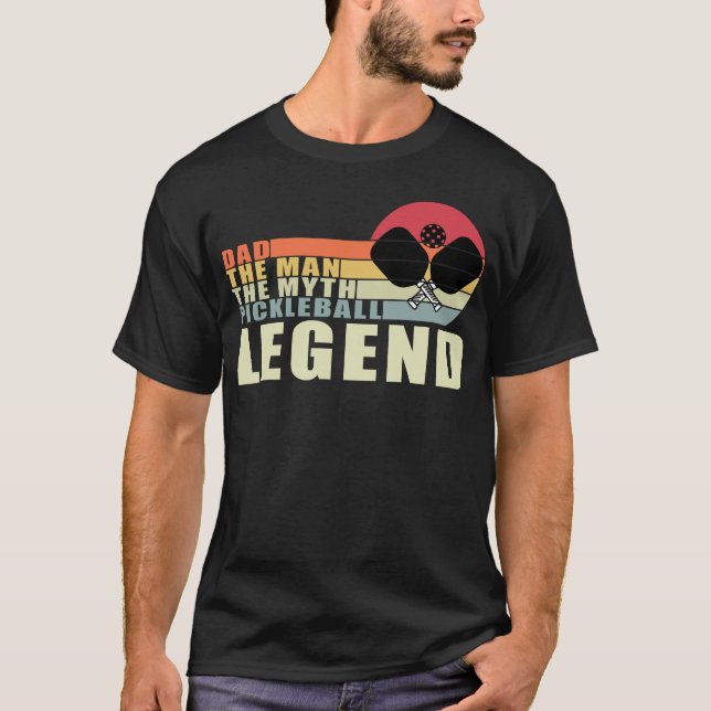Camiseta Pai: O Homem, O Mito, A Lenda De Pickleball (Frente)