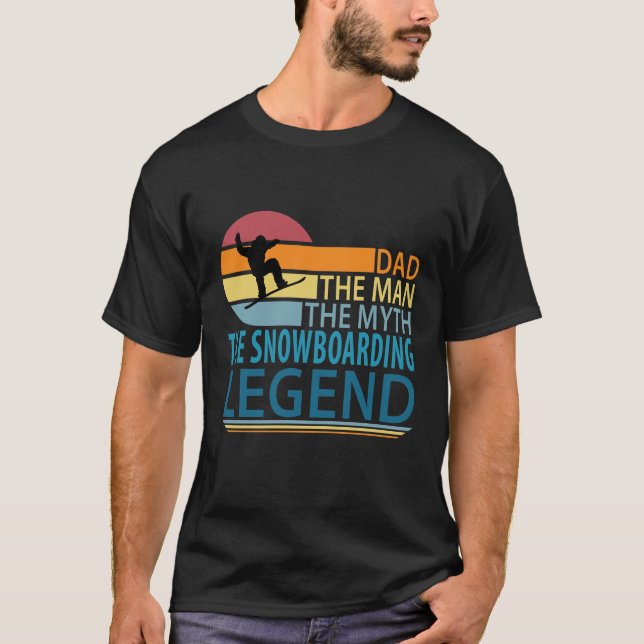 Camiseta Pai O Homem O Mito A Lenda Do Snowboard (Frente)