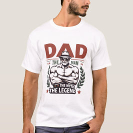 Camiseta Pai O Homem O Mito A Lenda Vintage Super-herói