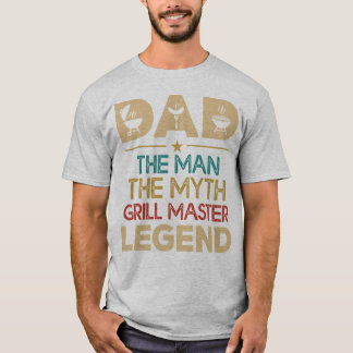 Camiseta Pai O Homem, O Mito, Mestre da Churrasqueira, Lend
