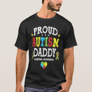 Camiseta Pai Orgulhoso Conscientização do Autismo Fita de C