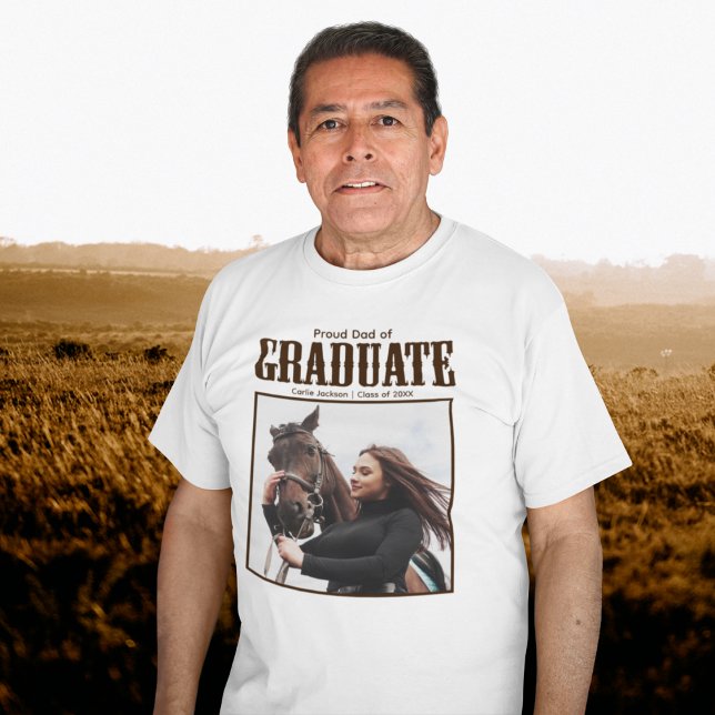 Camiseta Pai orgulhoso da foto do Formando Ocidental de 202 (Criador carregado)
