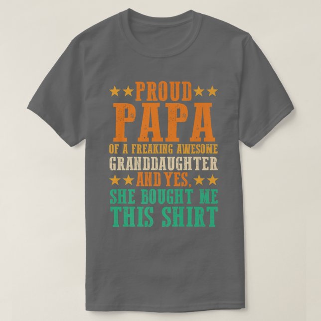 Camiseta Pai Orgulhoso da neta (Frente do Design)