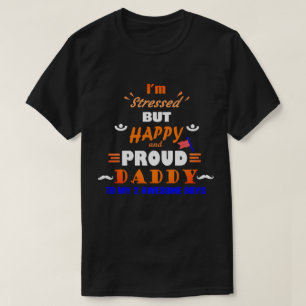 Camiseta Pai Orgulhoso de 2 Meninos