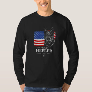 Camiseta Pai Orgulhoso de Blue Heeler Bandeira Americana Pa