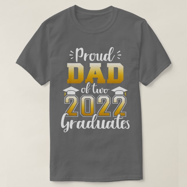 Camiseta Pai orgulhoso de duas classes de gêmeos formandos  (Frente do Design)