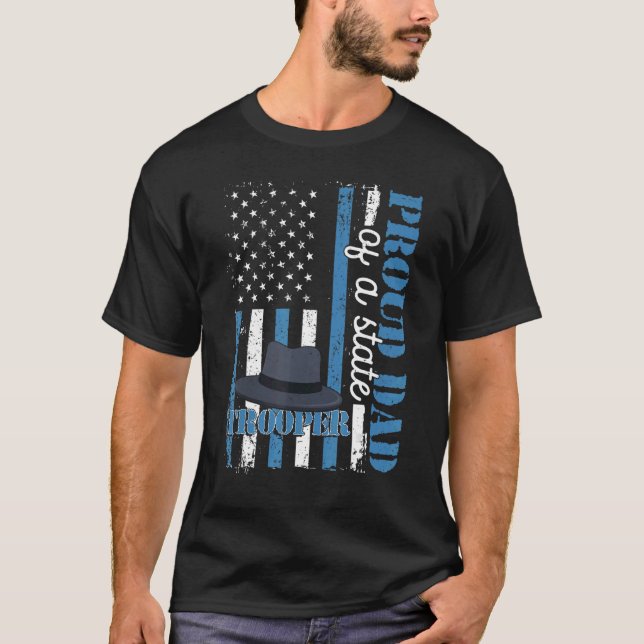 Camiseta Pai orgulhoso de Gradua de um policial policial po (Frente)
