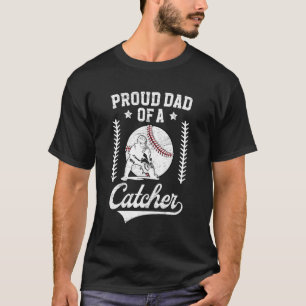 Camiseta Pai Orgulhoso De Um Apanhador De Beisebol Pai Beis