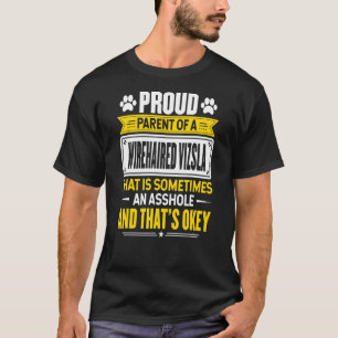 Camiseta Pai Orgulhoso De Um Cachorro Vizsla Cabeado Mãe