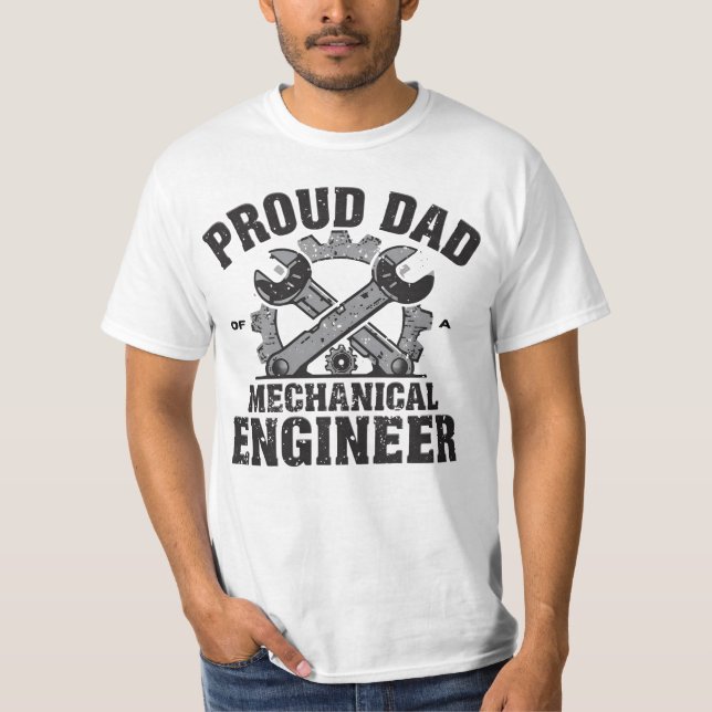 Camiseta Pai orgulhoso de um Engenheiro mecânico (Frente)