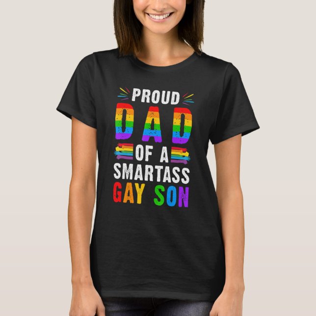 Camiseta Pai Orgulhoso De Um Filho Gay De Smartass Lgbt All (Frente)