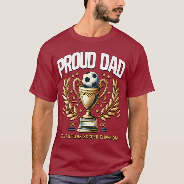 Camiseta Pai orgulhoso de um futuro campeão de futebol (Frente)