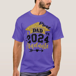 Camiseta Pai Orgulhoso de um Graduado da Turma de 2024 Seni