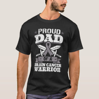 Camiseta Pai Orgulhoso De Um Guerreiro Cancer Do Cérebro Qu