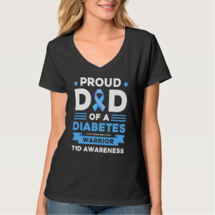 Camiseta Pai Orgulhoso De Um Guerreiro Da Diabetes Tipo De 