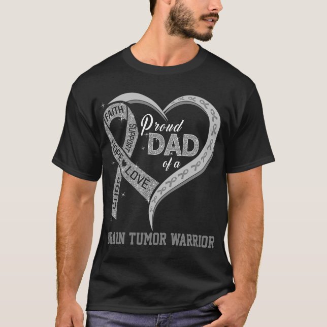 Camiseta Pai Orgulhoso De Um Guerreiro Do Tumor Cerebral (Frente)