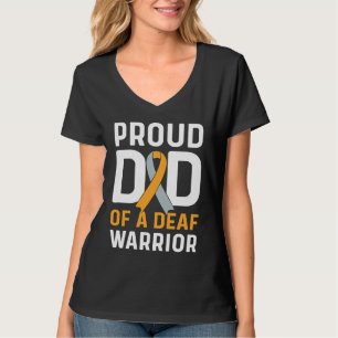 Camiseta Pai Orgulhoso De Um Guerreiro Surdo Língua de Sina