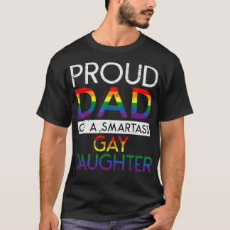 Camiseta Pai Orgulhoso De Um Hetero Filha Ally LGBTQ Pr