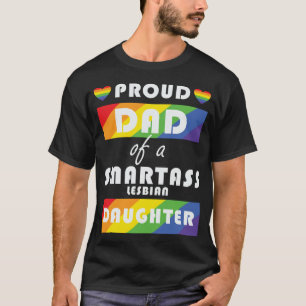 Camiseta Pai Orgulhoso De Um Orgulho LGBT Filha Lésbica