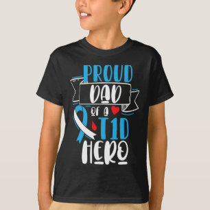 Camiseta Pai Orgulhoso De Um Pai De Diabetes Do Tipo 1 Hero