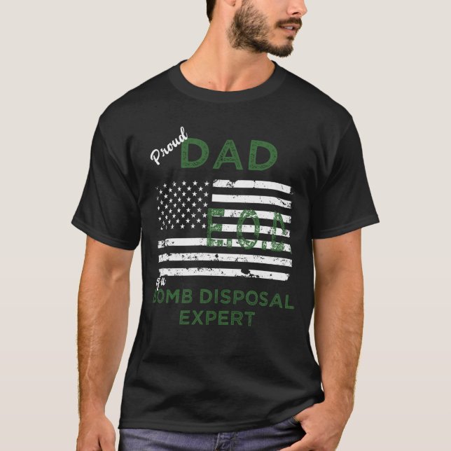 Camiseta Pai orgulhoso de um perito EOD da eliminação de (Frente)
