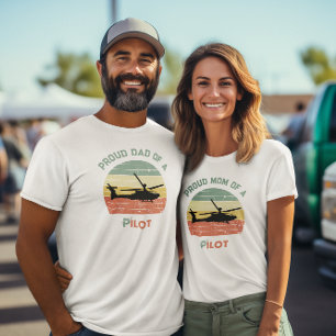 Camiseta Pai Orgulhoso de um Piloto Personalizado Retro Vin